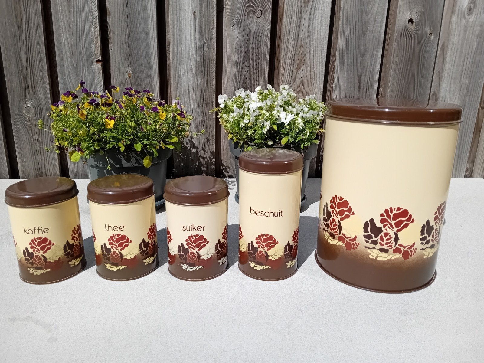 Brabantia voorraadbussen set - Retro jaren '70, Antiek en Kunst, Ophalen of Verzenden
