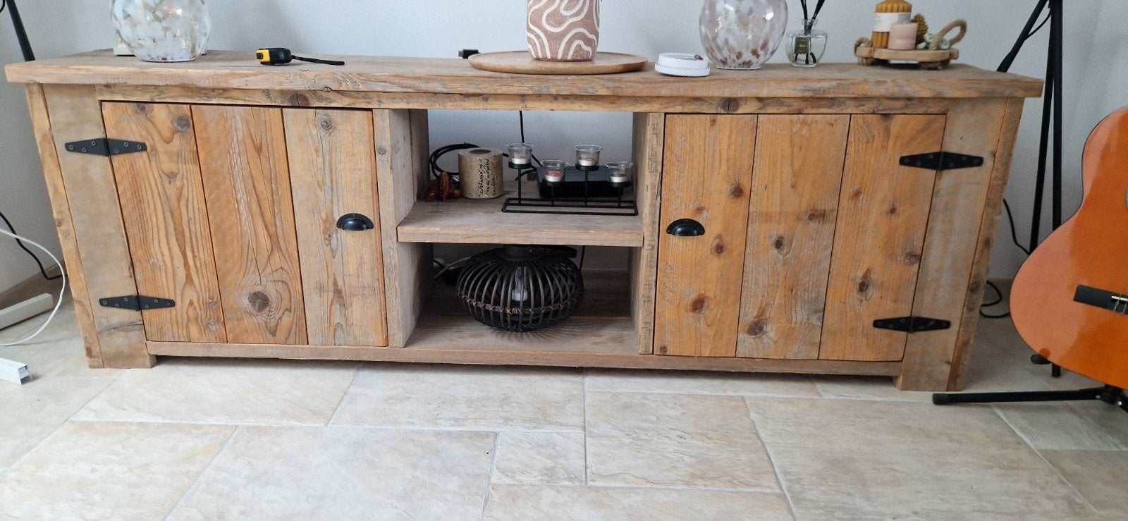 Steigerhout TV-kast 187x40x63 cm, Ophalen, Gebruikt, 150 tot 200 cm, Minder dan 100 cm