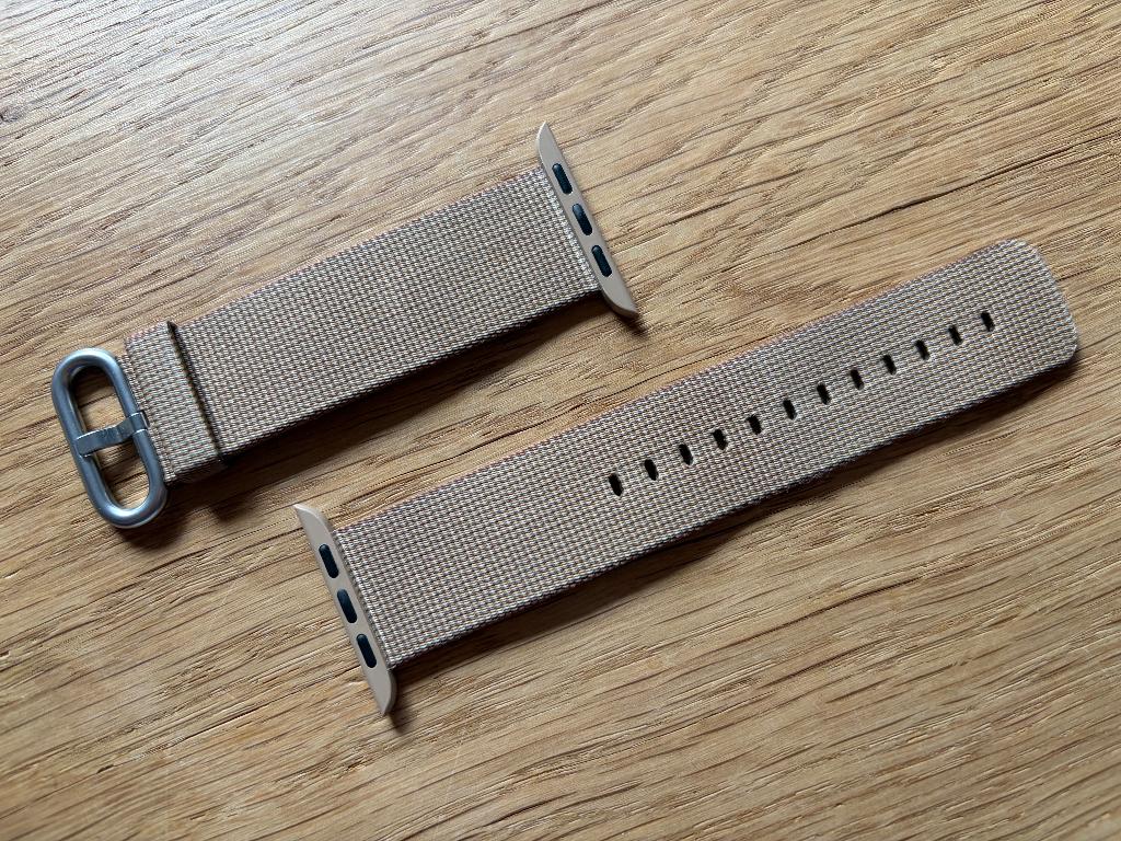 Apple Watch Woven Nylon band bruin 42mm/46mm, Bandje, Alle grotere Apple Watches, Ophalen of Verzenden, Zo goed als nieuw