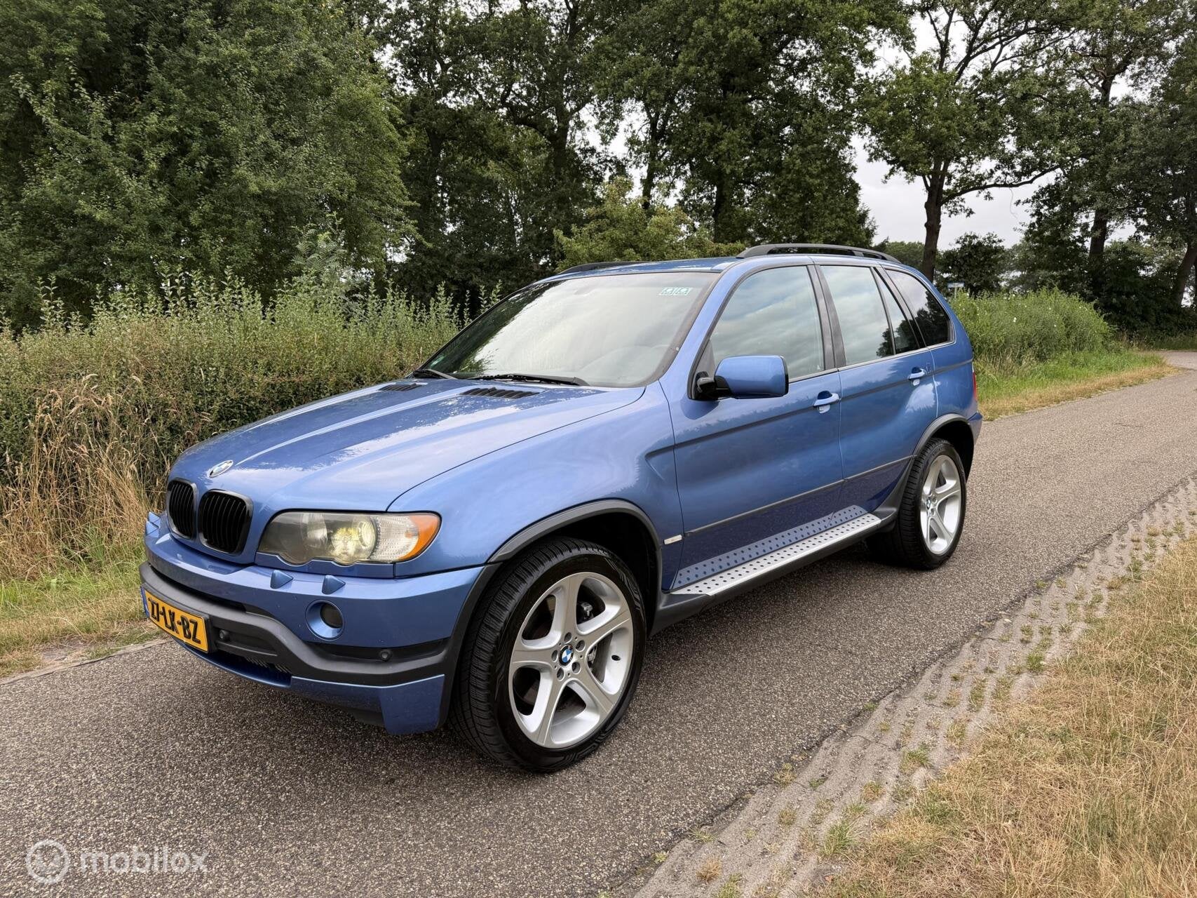 BMW X5 4.6is 2003 Estoril Blue | Nap |Trekhaak | Youngtimer, Auto's, BMW, Automaat, Automatische klimaatregeling, Gebruikt, Bedrijf