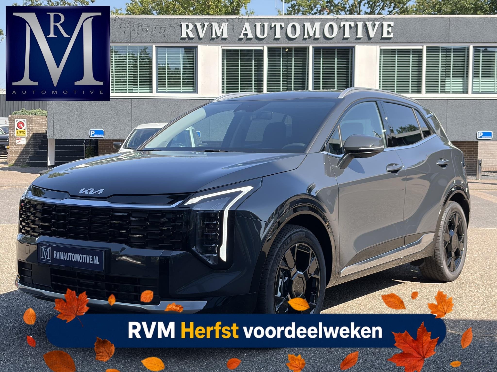 Kia Sportage 1.6 T-GDi Hybrid DynamicLine VAN: 47.690,- VOOR, Auto's, Euro 6, 4 cilinders, Leder en Stof, Zwart