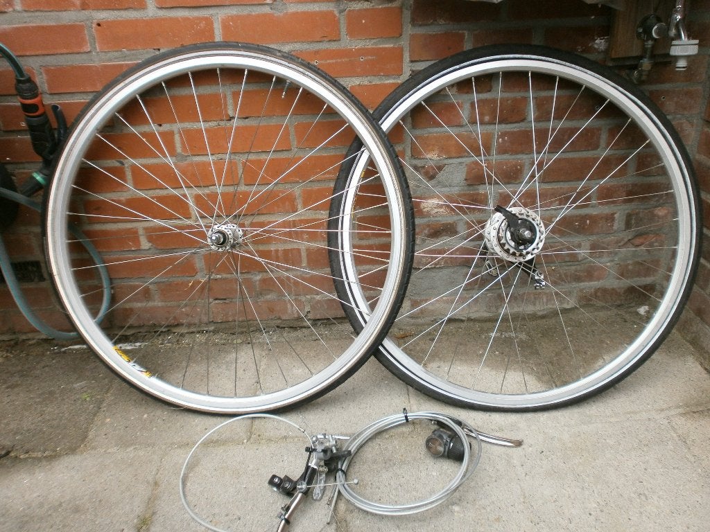 goede voor/achterwiel 7 versn 28inch kompleet., Fietsen en Brommers, Gebruikt, Aluminium, Shimano, Stadsfiets