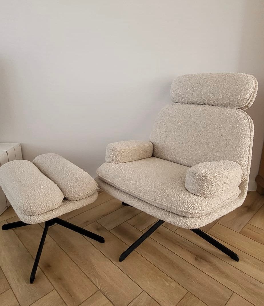 Loungestoel en hocker van Zuiver, Ophalen, Zo goed als nieuw, 75 tot 100 cm, 50 tot 75 cm