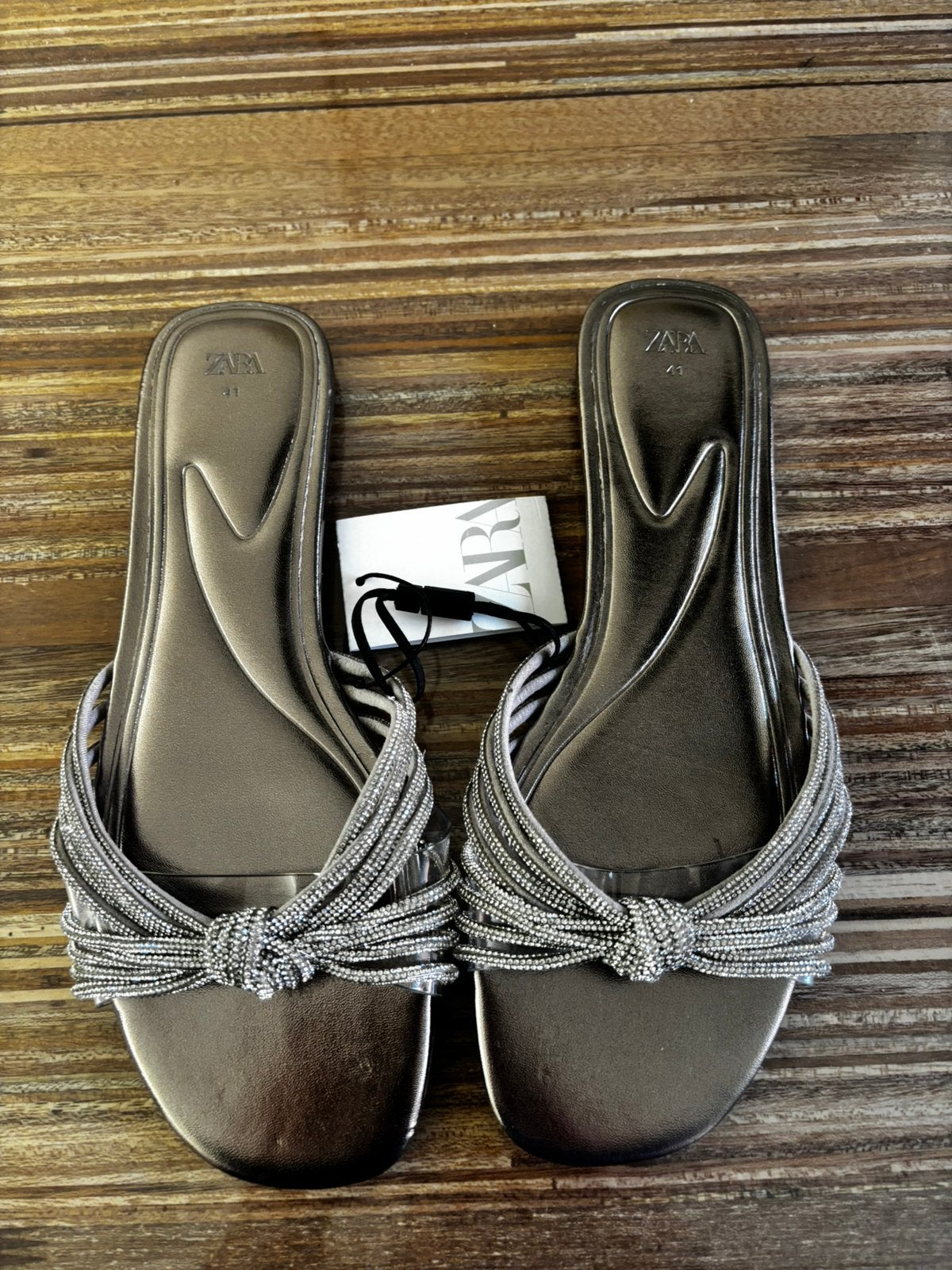 Zilveren sandalen van Zara maat 41, Overige kleuren, Nieuw, Sandalen of Muiltjes, Ophalen of Verzenden
