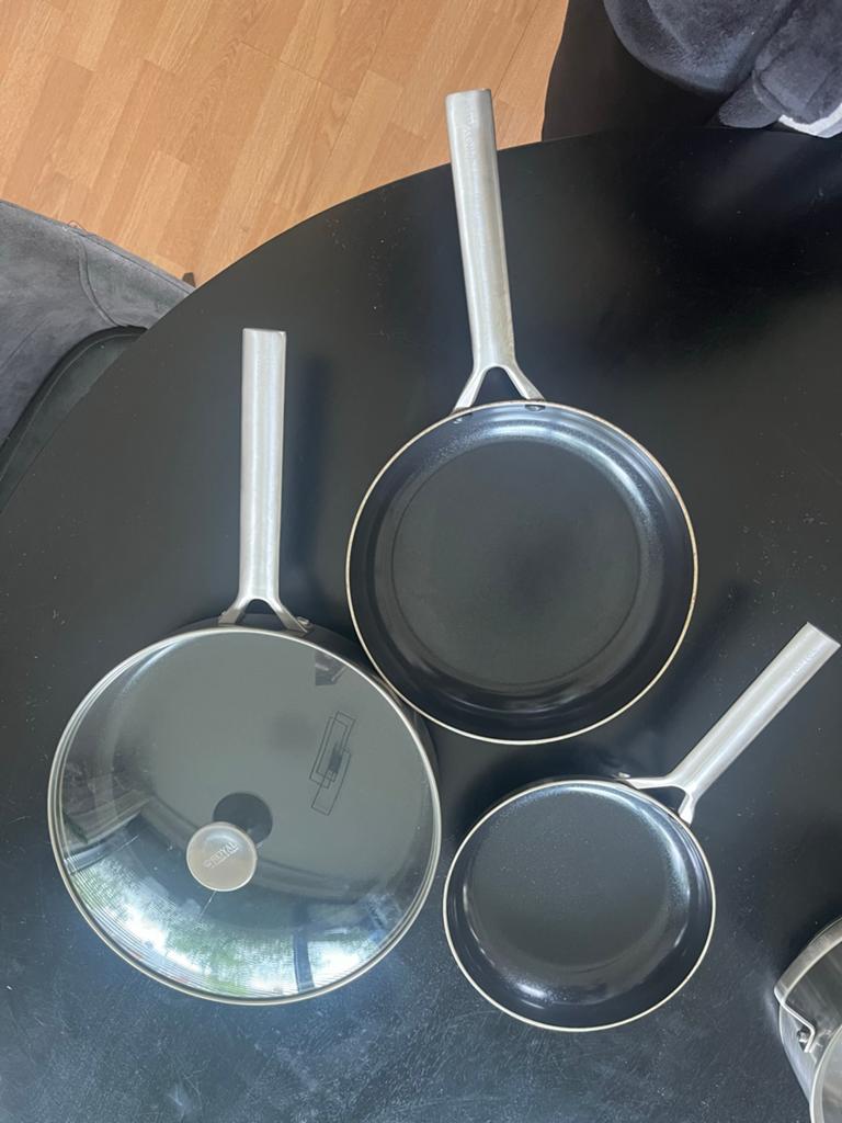 Royal van Kempen & Begeer pannenset met deksel, Huis en Inrichting, Keuken | Potten en Pannen, Ophalen, Inductieplaat, Pannenset