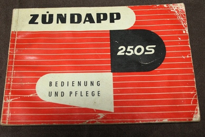 Zündapp 250S 1957 motorrad bedienung und pflege instructie, Ophalen of Verzenden, Overige merken