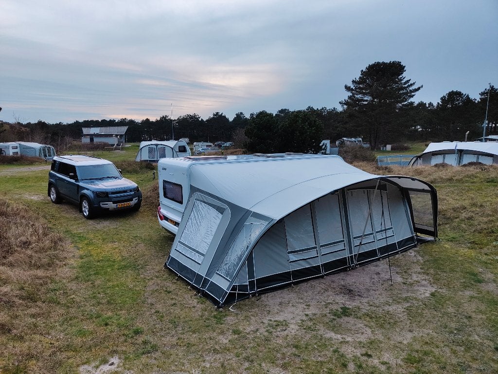 Voortent Unico Genua 280 Carbon/Grey 15.1 incl kuipgrondzeil, Caravans en Kamperen, Voortenten en Luifels, Ophalen, Zo goed als nieuw