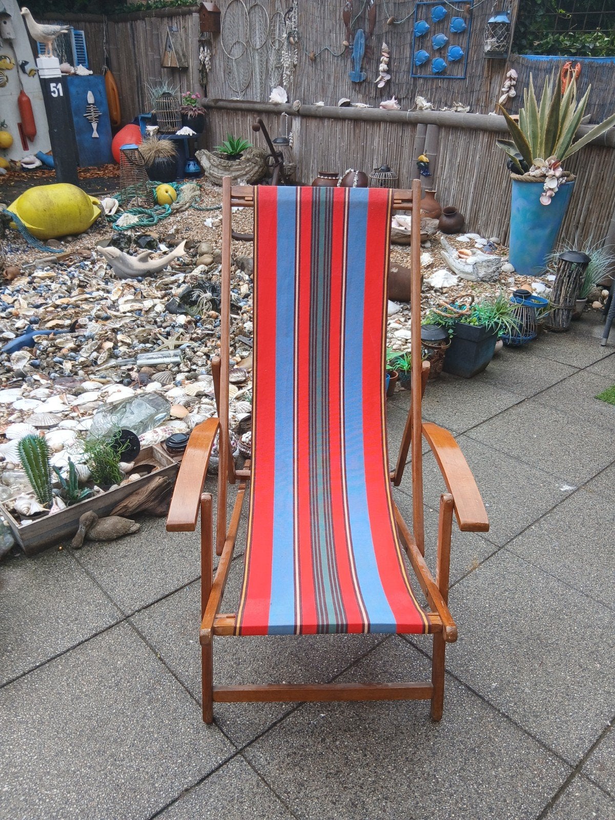 vintage strand/tuin ligstoel...4standen, Ophalen