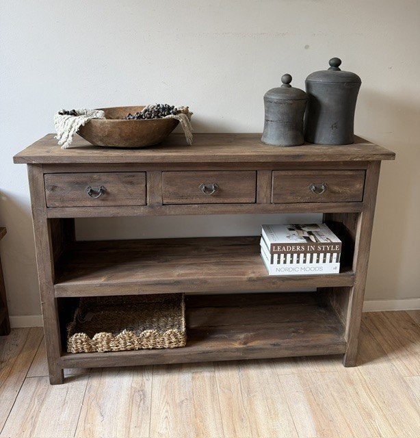 Teakhouten sidetable - dressoir, Huis en Inrichting, Ophalen, 100 tot 150 cm, -, -