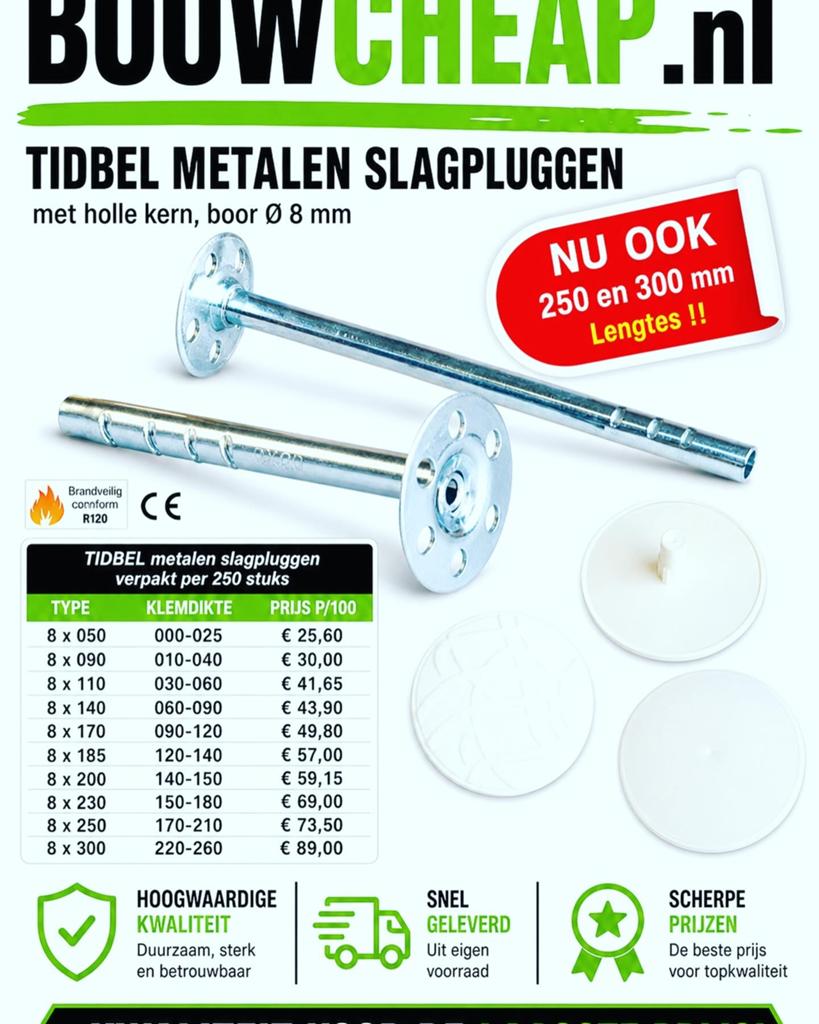 Isolatiepluggen voor verschillende diktes Bouwcheap, Ophalen of Verzenden, Nieuw
