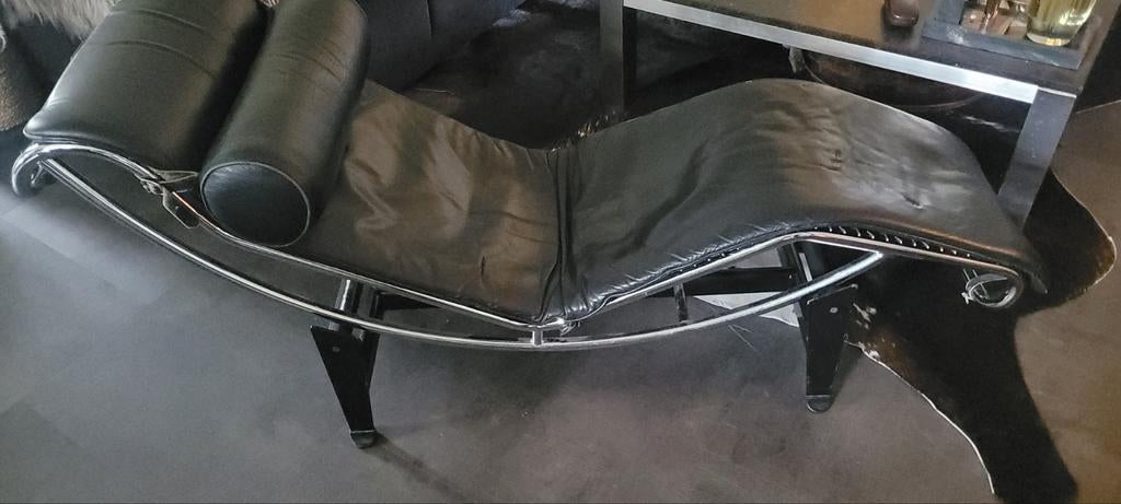 Chaise longue zwart replica, Ophalen of Verzenden, Eenpersoons, Leer, Minder dan 150 cm