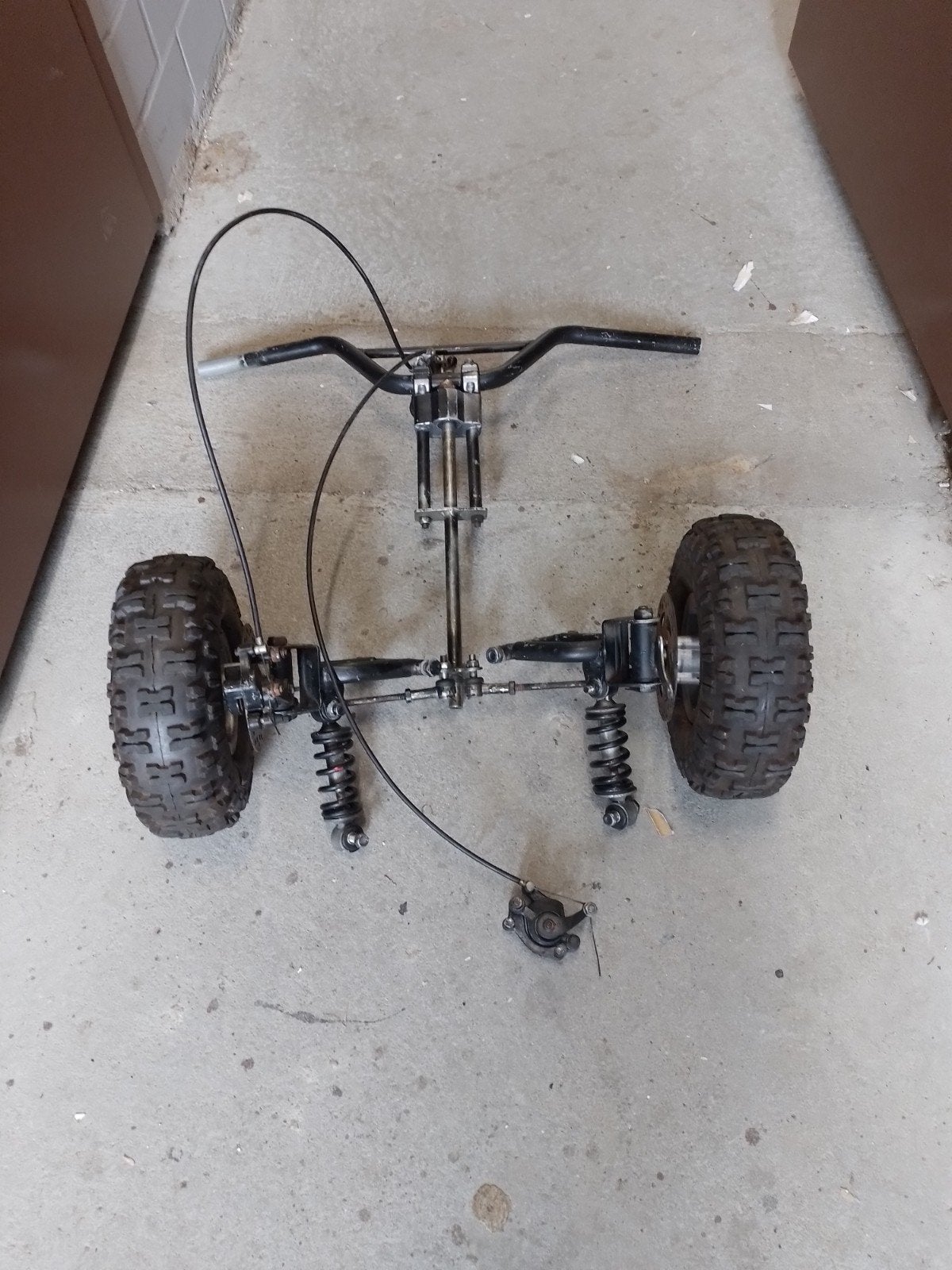 Onderdelen elektrische kart - Vooras met stuur en wielen, Ophalen