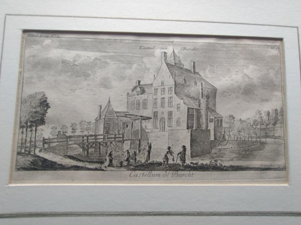 01 Antwerpen Castellum de Burcht Kopergravure 18e Eeuw, Ophalen of Verzenden