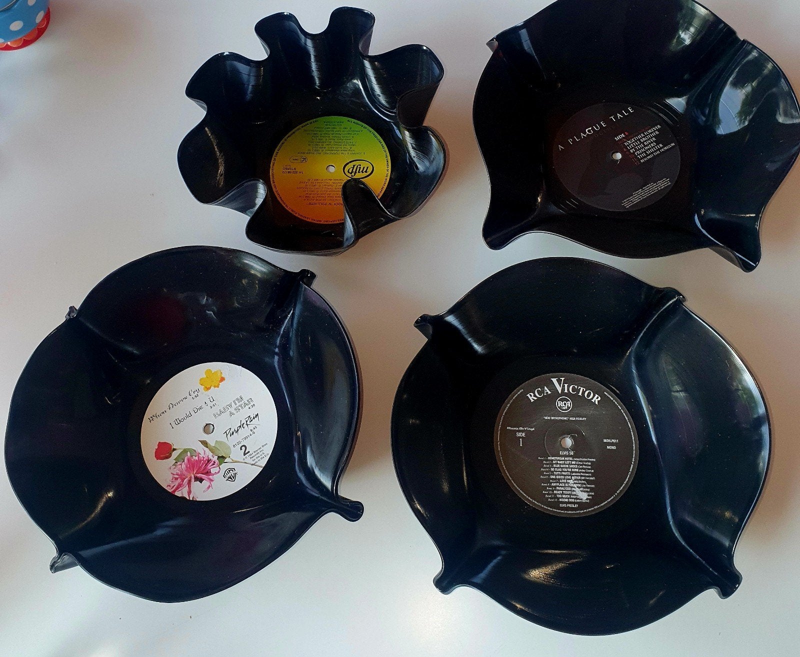 Lp schaaltjes 4 stuks voor €20,- vintage, Ophalen, Zo goed als nieuw, Rond, Schaal