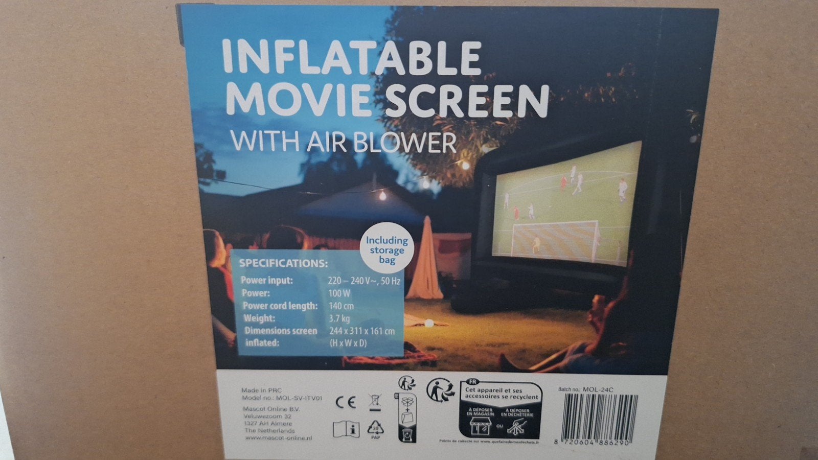 een nieuw opblaasbareProjectie scherm/air blower, Ophalen, Nieuw