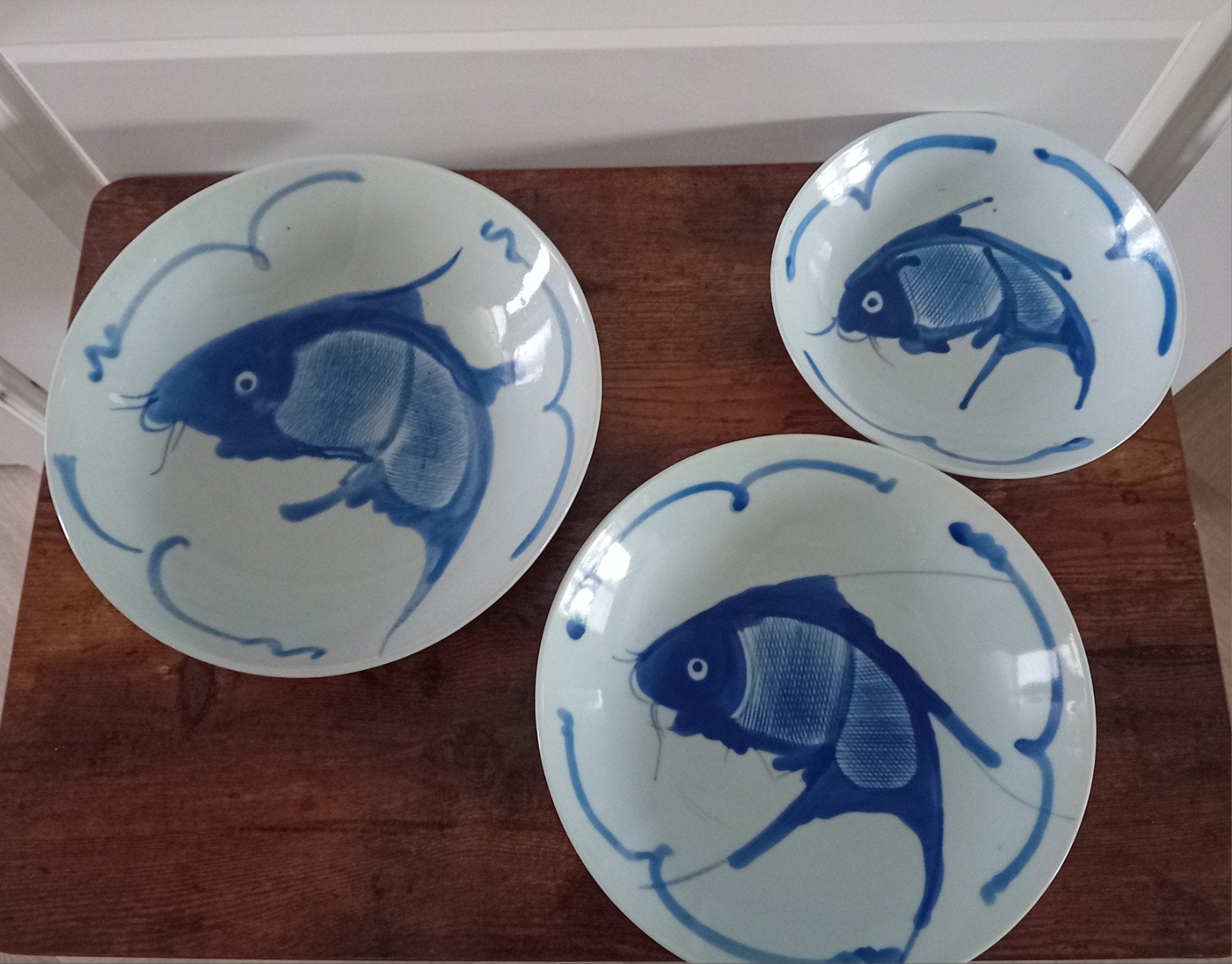 Set van 3 Chinese koi karper borden, Ophalen of Verzenden, Overige stijlen, Bord(en)