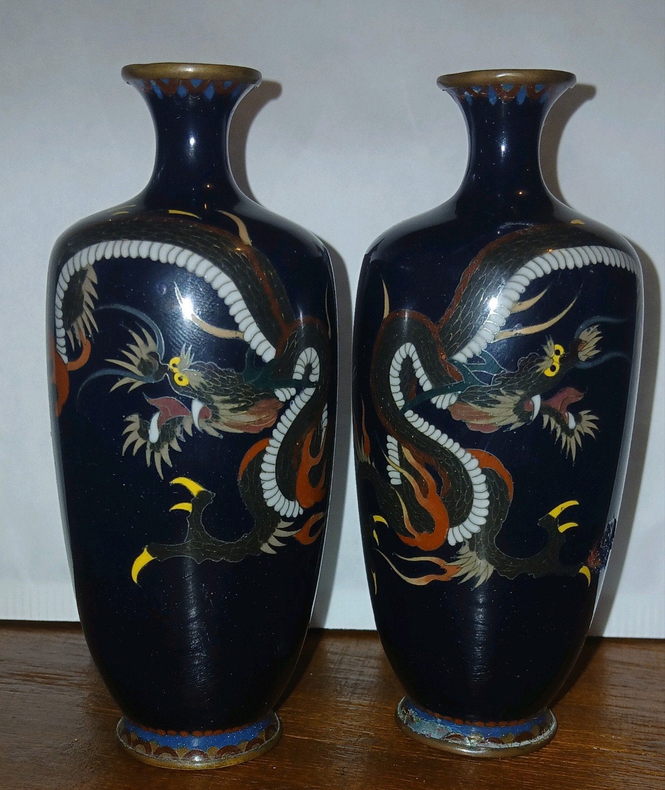 Antieke Japanse vazen Vroeg-Meiji Cloisonné ca. 1880, Ophalen of Verzenden