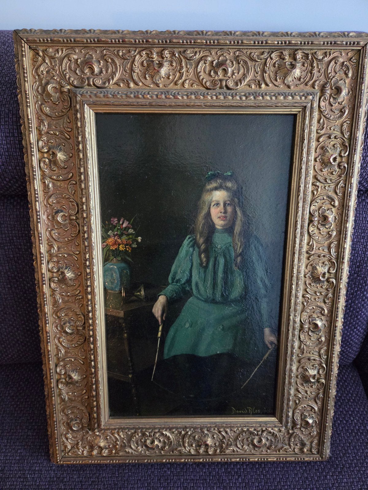 David Joseph Bles - Meisje met diabolo (1880), Ophalen of Verzenden