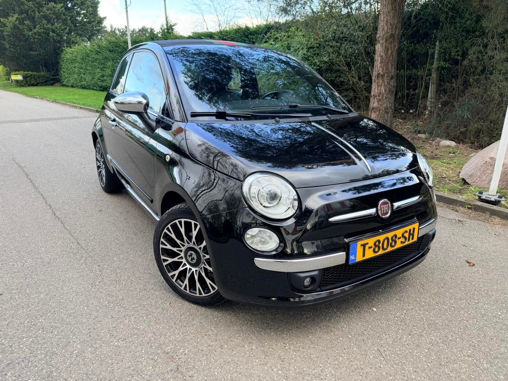 Fiat 500C 0.9 85pk Turbo Twinair LEDER/CLIMA/GUCCI’/XENON., Auto's, Cabriolet, Zwart, Leder, Bedrijf