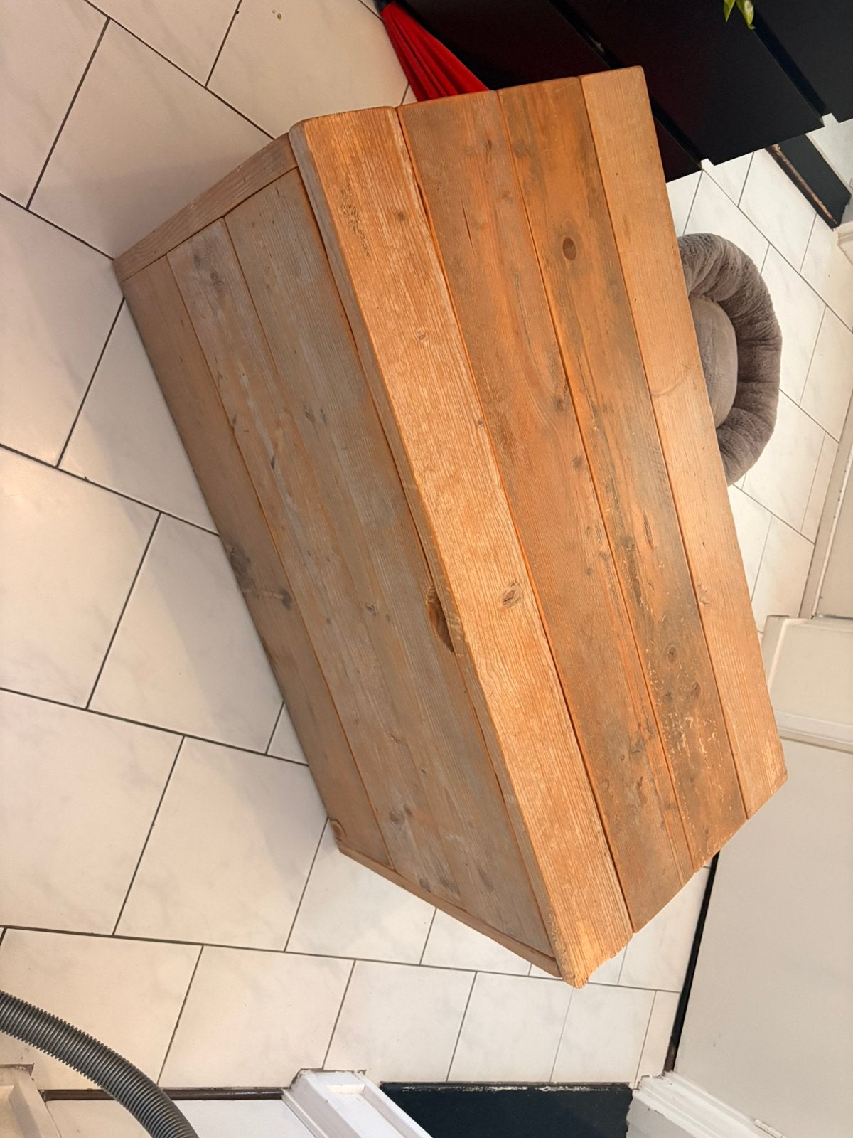 Steigerhouten kattenbak ombouw, Ophalen, Gebruikt
