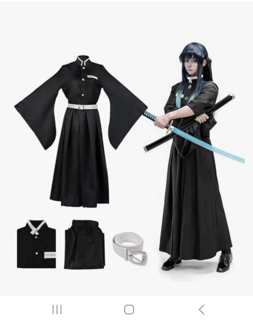 Demon Slayer Muichiro Tokito Cosplay Kostuum, Ophalen, Nieuw, Pak of Jurk