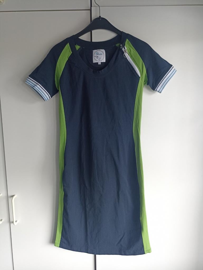 Zendee jurkje maat S - Donkerblauw met groen, Kleding | Dames, Blauw, Ophalen of Verzenden, Maat 36 (S), Zendee