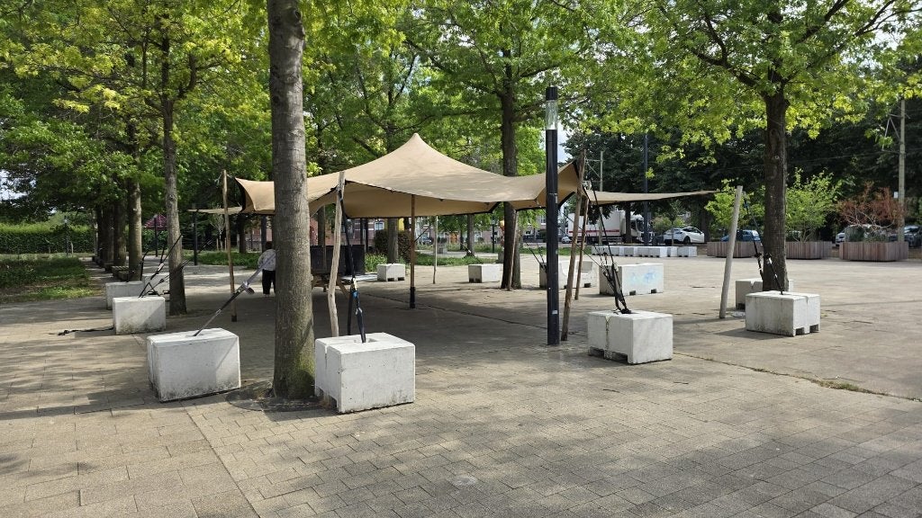 strechtent 10 m x 7,5 m inclusief Ballast blokken, Ophalen, Gebruikt, Overige typen, 6 meter of meer