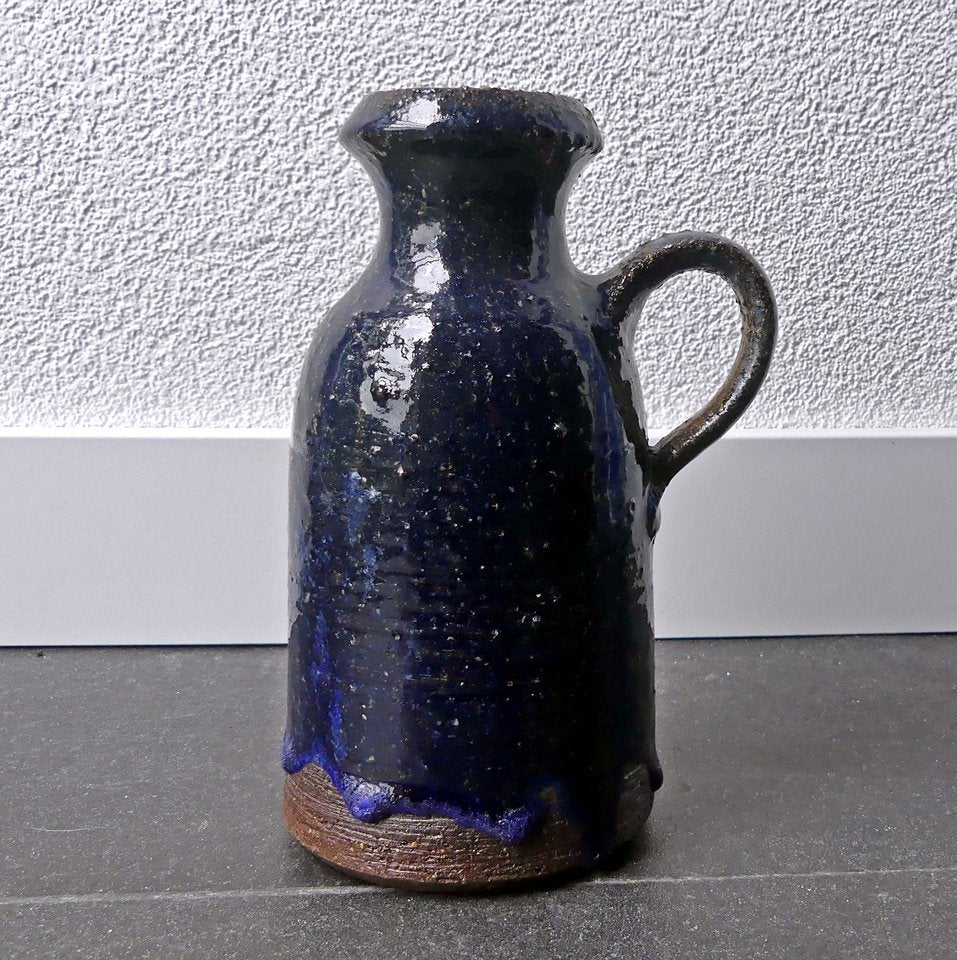 Rudi Stahl 3008/20 vaas vintage blauw chamotte West-Germany, Huis en Inrichting, Gebruikt, Blauw, Ophalen of Verzenden, 19 cm