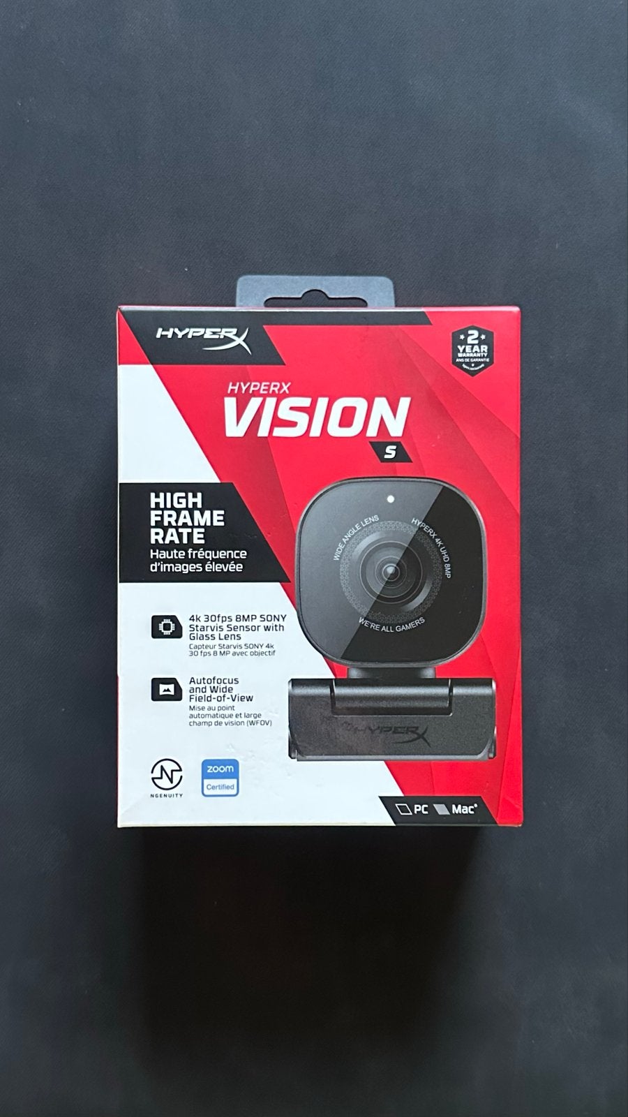Nieuwe HyperX Vision S Webcam - 4K 30fps, Computers en Software, Nieuw, Ophalen of Verzenden, Windows, Monitorclip