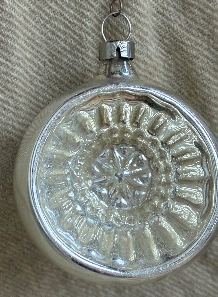 Antieke glazen kerstbal Duitse drukbal Reflexkugel ca. 30–40, Diversen, Ophalen of Verzenden, Gebruikt