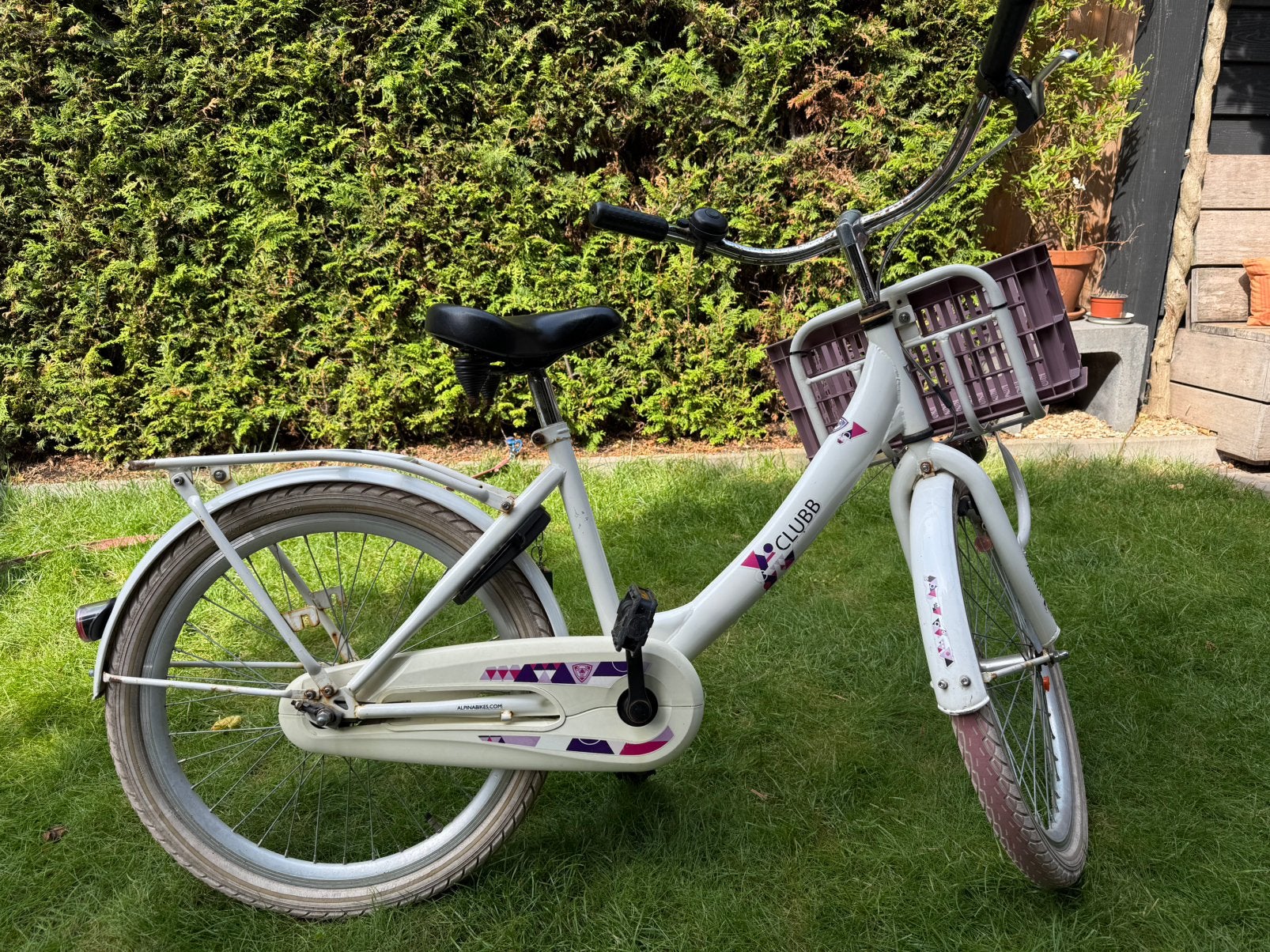 Alpina Clubb witte cargofiets 22 inch - goed onderhouden, Ophalen, Terugtraprem, 22 inch, Gebruikt