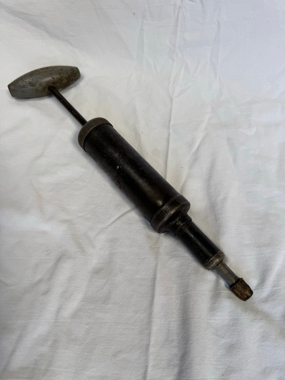 Antieke Oude Vetspuit - Vintage Gereedschap, Ophalen of Verzenden