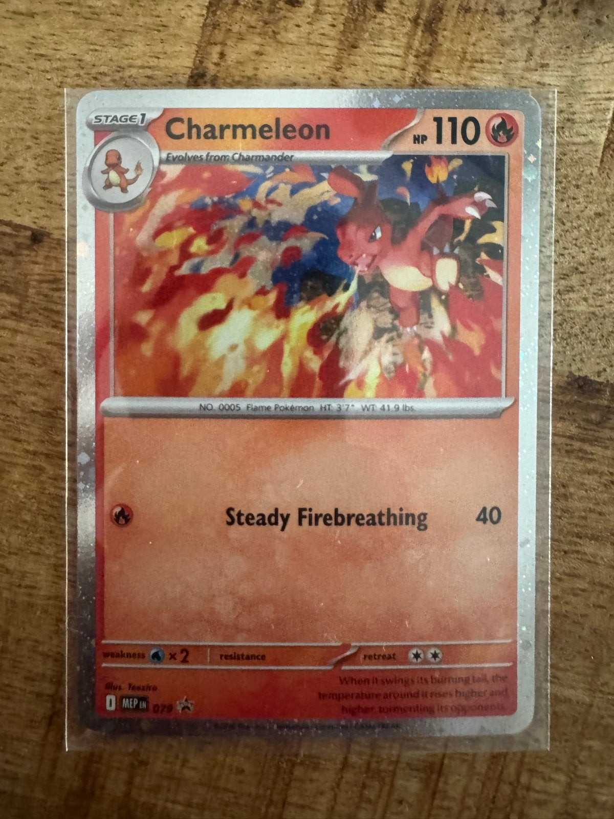 Charmeleon Pokémon Kaart 079/108 - Holo, Ophalen of Verzenden, Losse kaart, Foil