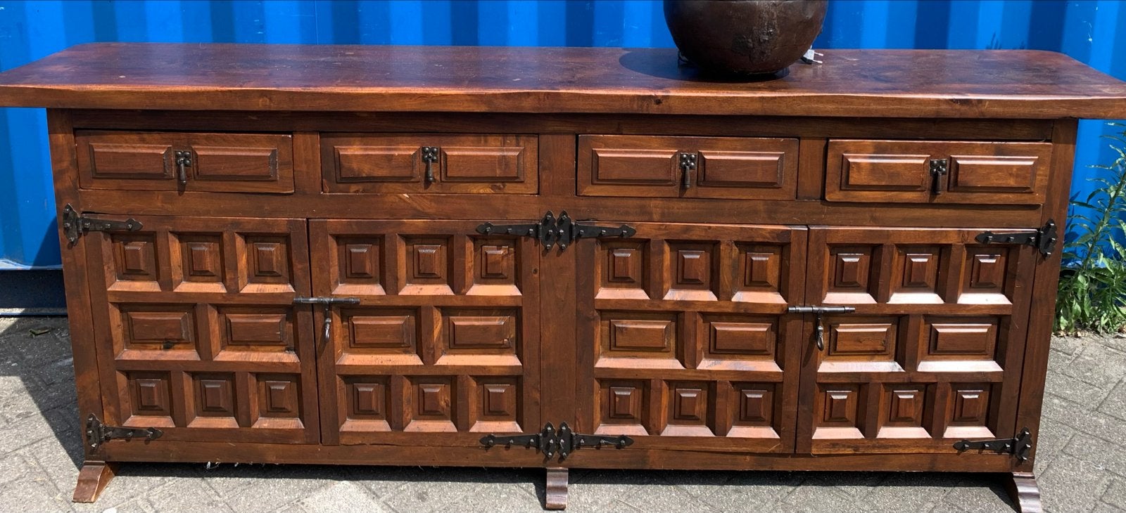 Spaans brutalist dressoir 200cm spaanse kast dressoir antiek, Ophalen
