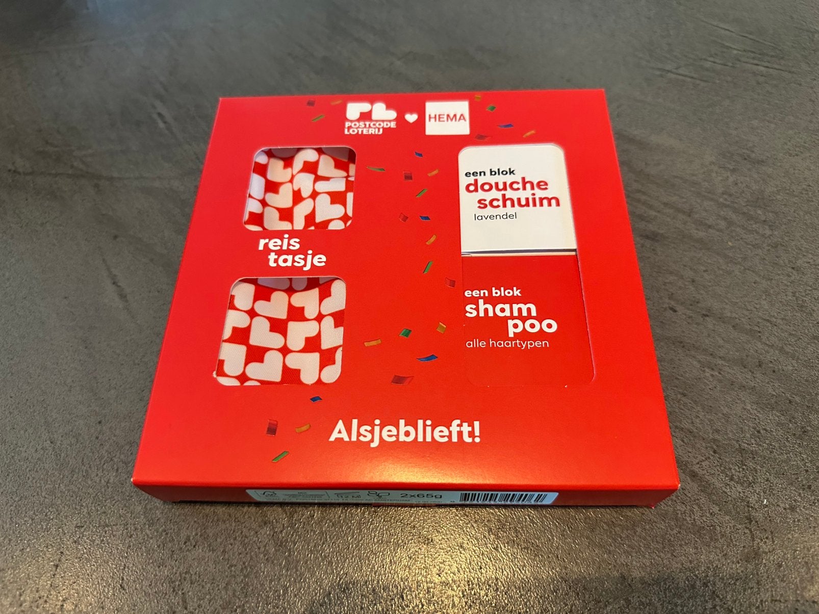 Postcodeloterij reistasje met douche/shampooblok, Ophalen of Verzenden, Nieuw, Bad & Douche