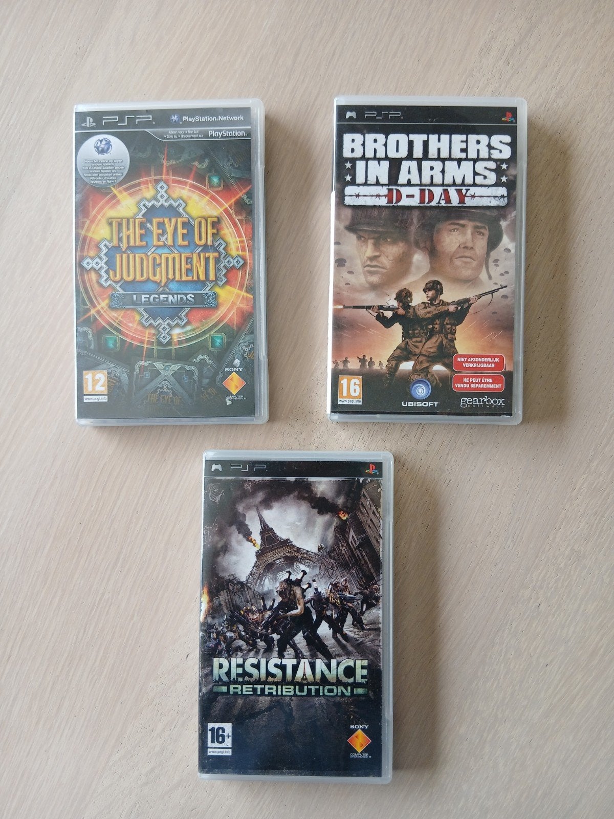 Drie PSP games: Eye of Judgment, Brothers in Arms, Resis, Avontuur en Actie, Gebruikt, 1 speler, Ophalen of Verzenden