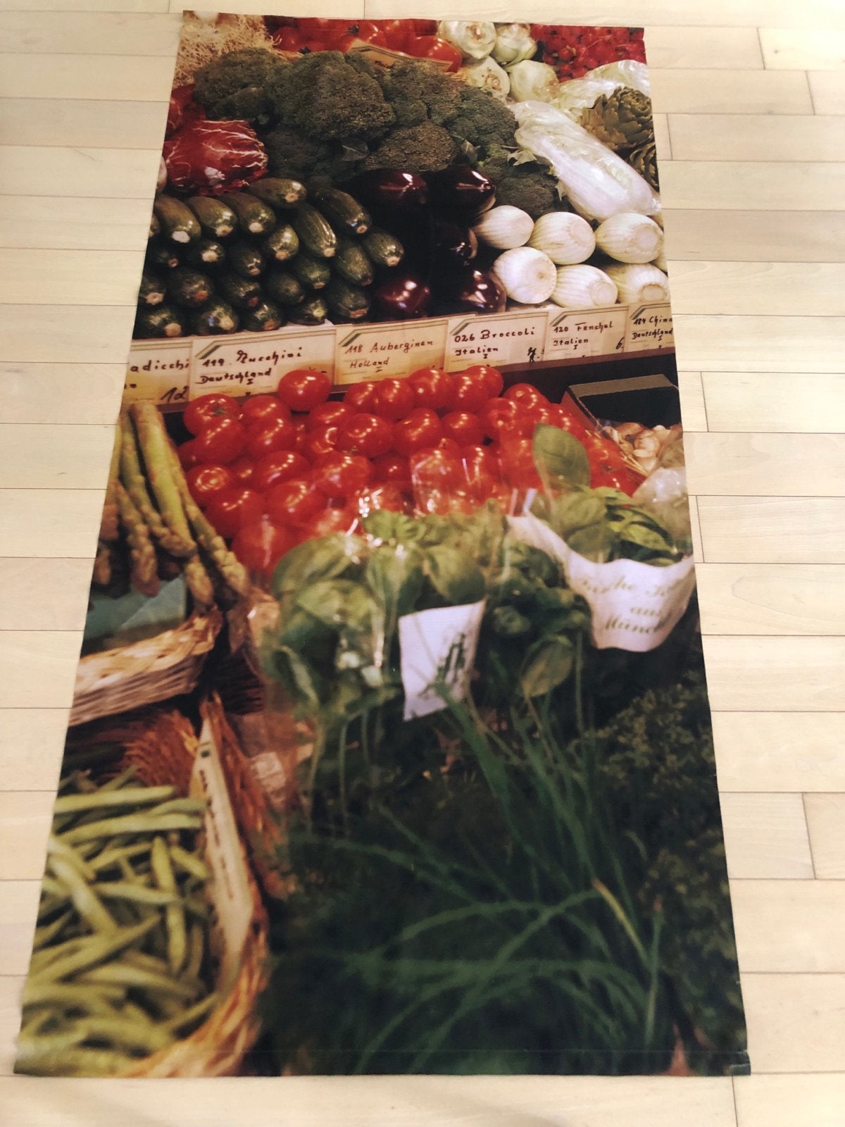 Grote Banner met Groenten Afbeelding - 200x100 cm, Wandhanger, Meerkleurig, Textiel, Ophalen of Verzenden