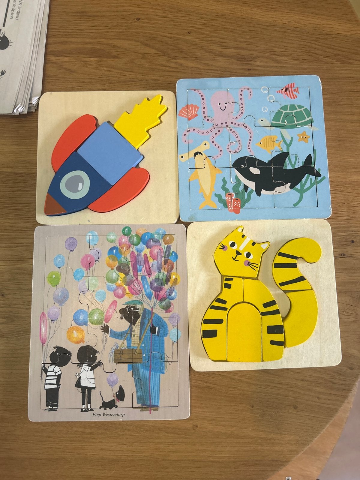 Houten puzzels HEMA, Ophalen, 2 tot 4 jaar, Gebruikt, Van hout