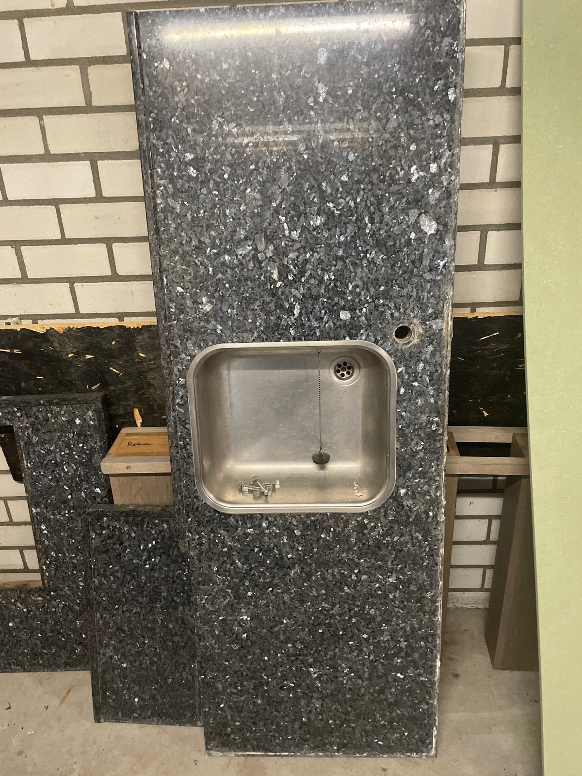 Gebruikt granieten keukenblad met spoelbak buitenkeuken, Ophalen, Gebruikt, Overige typen, Graniet of Steen