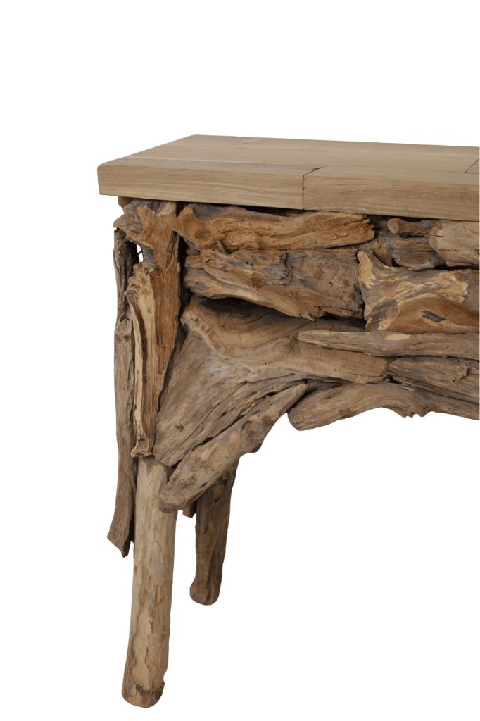 wortelteakhouten sidetable 120, 100 tot 150 cm, Verzenden, Teakhout, Nieuw