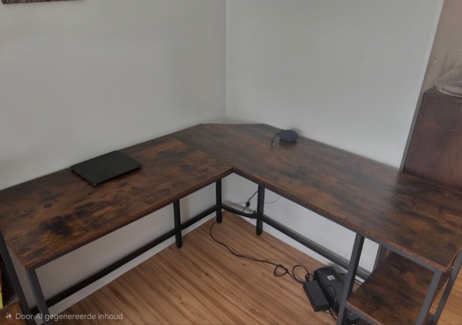 Hoek bureau mango hout, Huis en Inrichting, Modern, Ophalen, Gebruikt, Hoekbureau