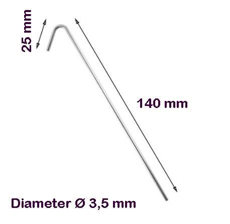 Tent Haring Tenthaak Grondpen Grondanker Staal 3,5mm - 140mm, Ophalen of Verzenden, Nieuw