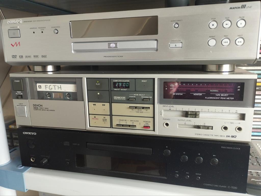 3 koppen/Direct Drive gereviseerde Denon Dr M2 cassettedeck., Audio, Tv en Foto, Cassettedecks, Denon, Ophalen of Verzenden