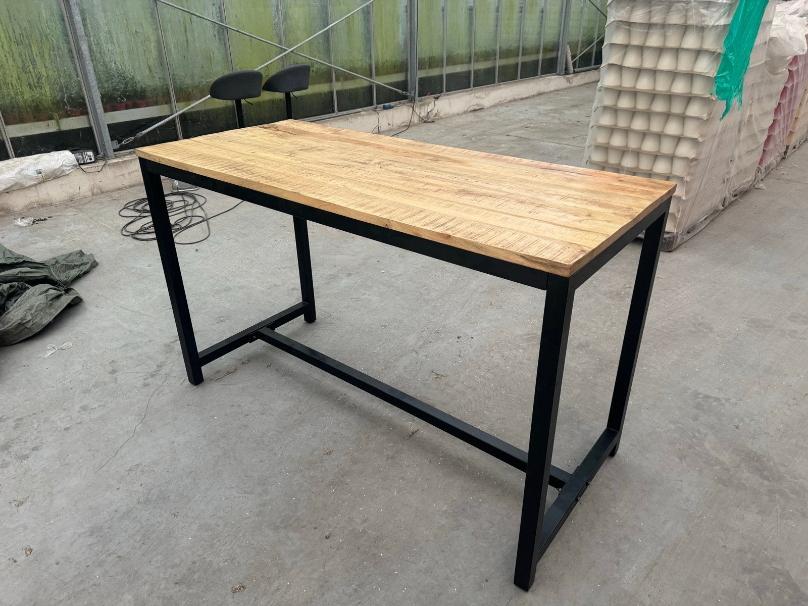 Giga Meubel Bartafel Industrieel Hout en Metaal, Ophalen, 50 tot 100 cm, Zo goed als nieuw, 150 tot 200 cm