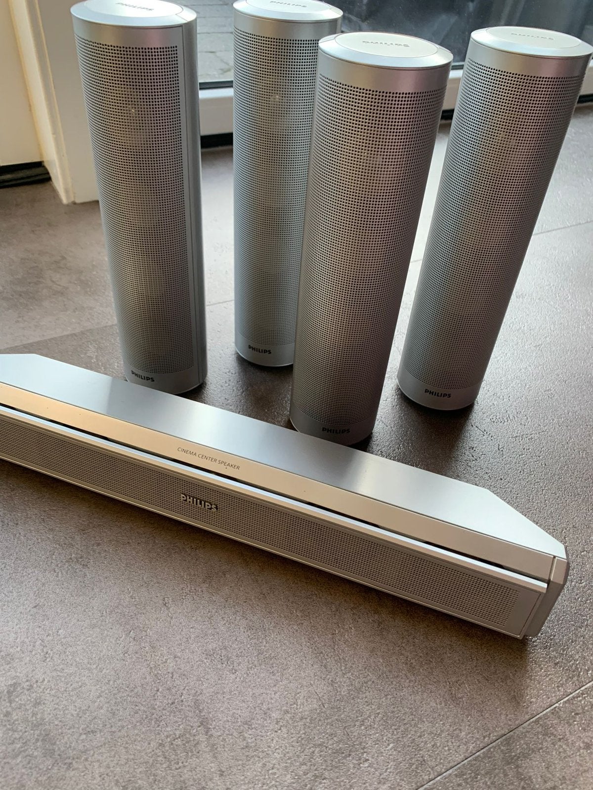 Philips luidsprekers, 5 stuks, Audio, Tv en Foto, Luidsprekers, Ophalen, Gebruikt, Minder dan 60 watt, Philips