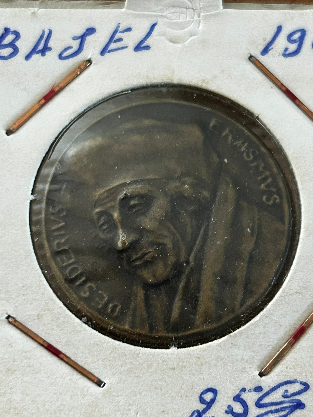 Bronzen Penning Erasmus Basel 1907 Numismat, Ophalen of Verzenden, Brons