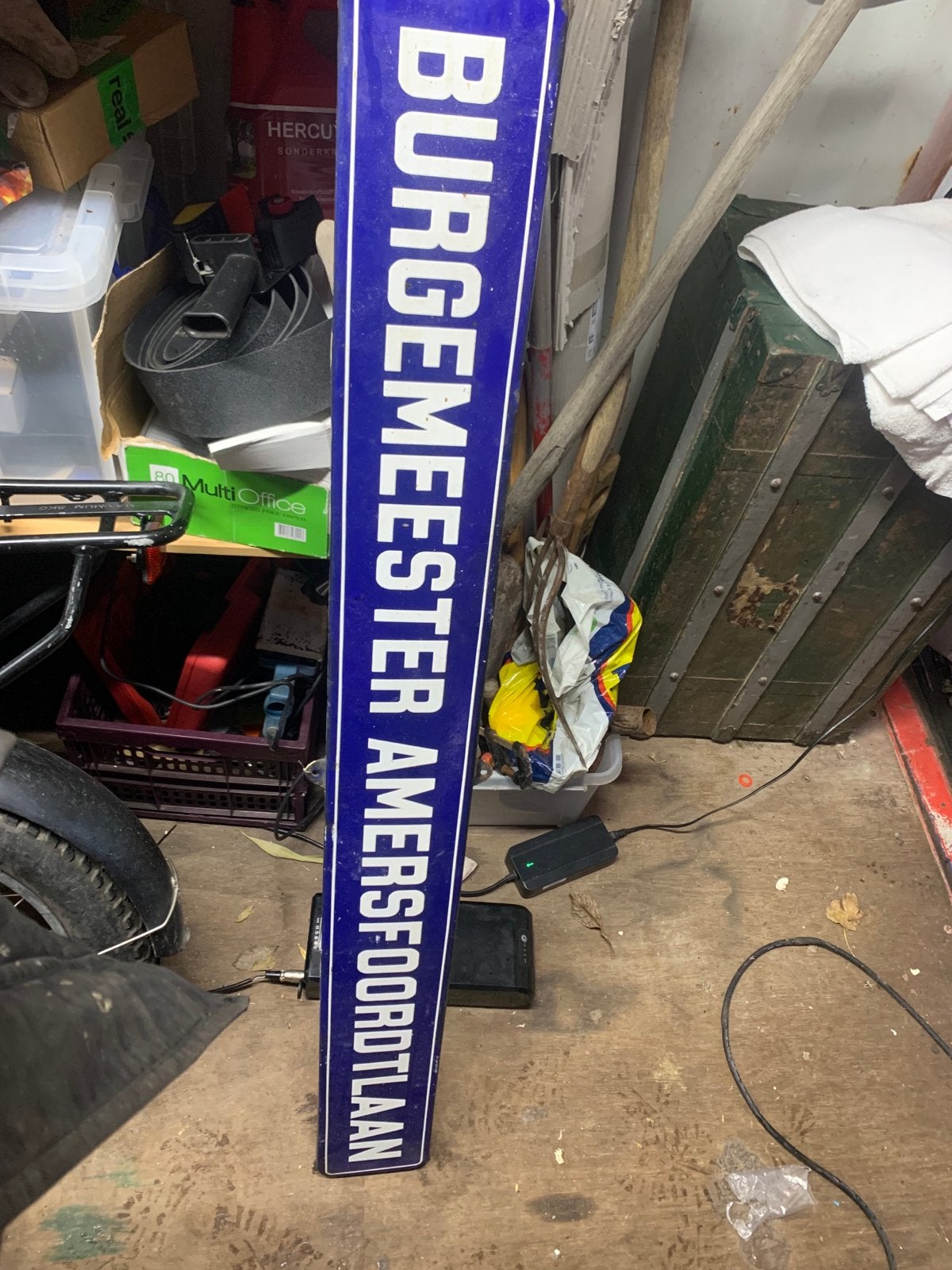 Oud straatnaambord 'Burgemeester Amersfoordtlaan', Antiek en Kunst, Ophalen of Verzenden