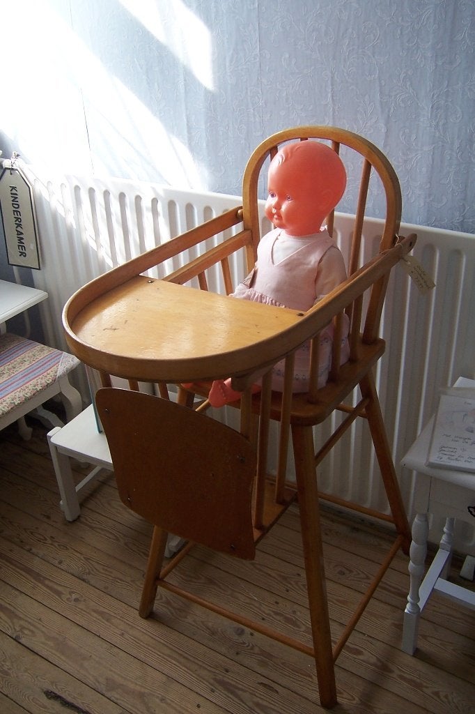 Brocante houten kinderstoel, Ophalen