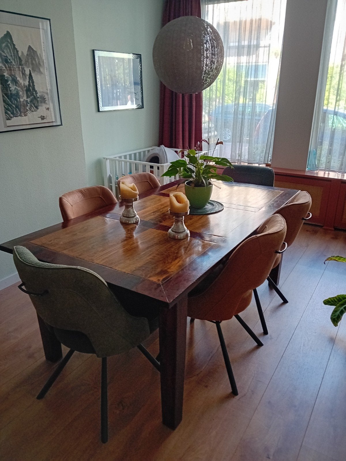 Hardhouten eettafel (190x100x78 cm) - Afhalen Den Haag, Huis en Inrichting, Tafels | Eettafels, Ophalen, Gebruikt, 100 tot 150 cm