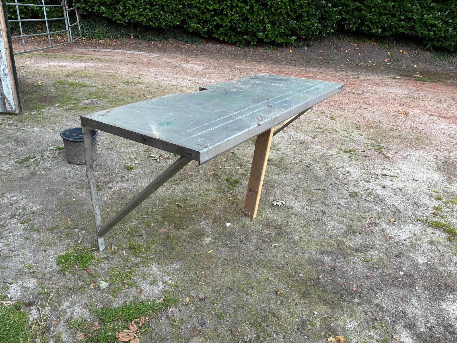 Robuuste RVS werkbank 180x70. 3mm dik. Vrij hangend!, Ophalen, Zo goed als nieuw